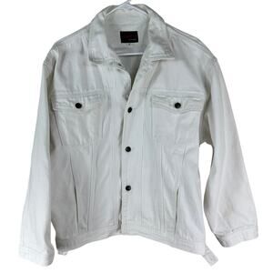 Vintage Sunbelt White Denim Jacket Women’s Large Y2K Festival Cottagecore